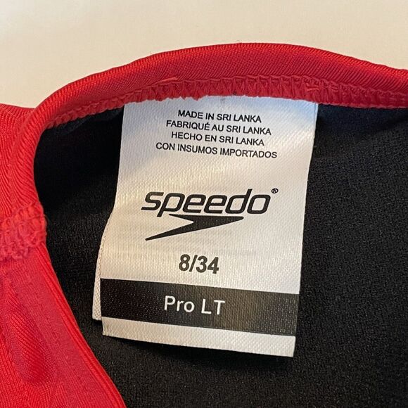 Speedo Women's Solid-Color One-Piece ProLT Swimsuit LC7 High Risk Red Size 8/34 - Picture 8 of 8